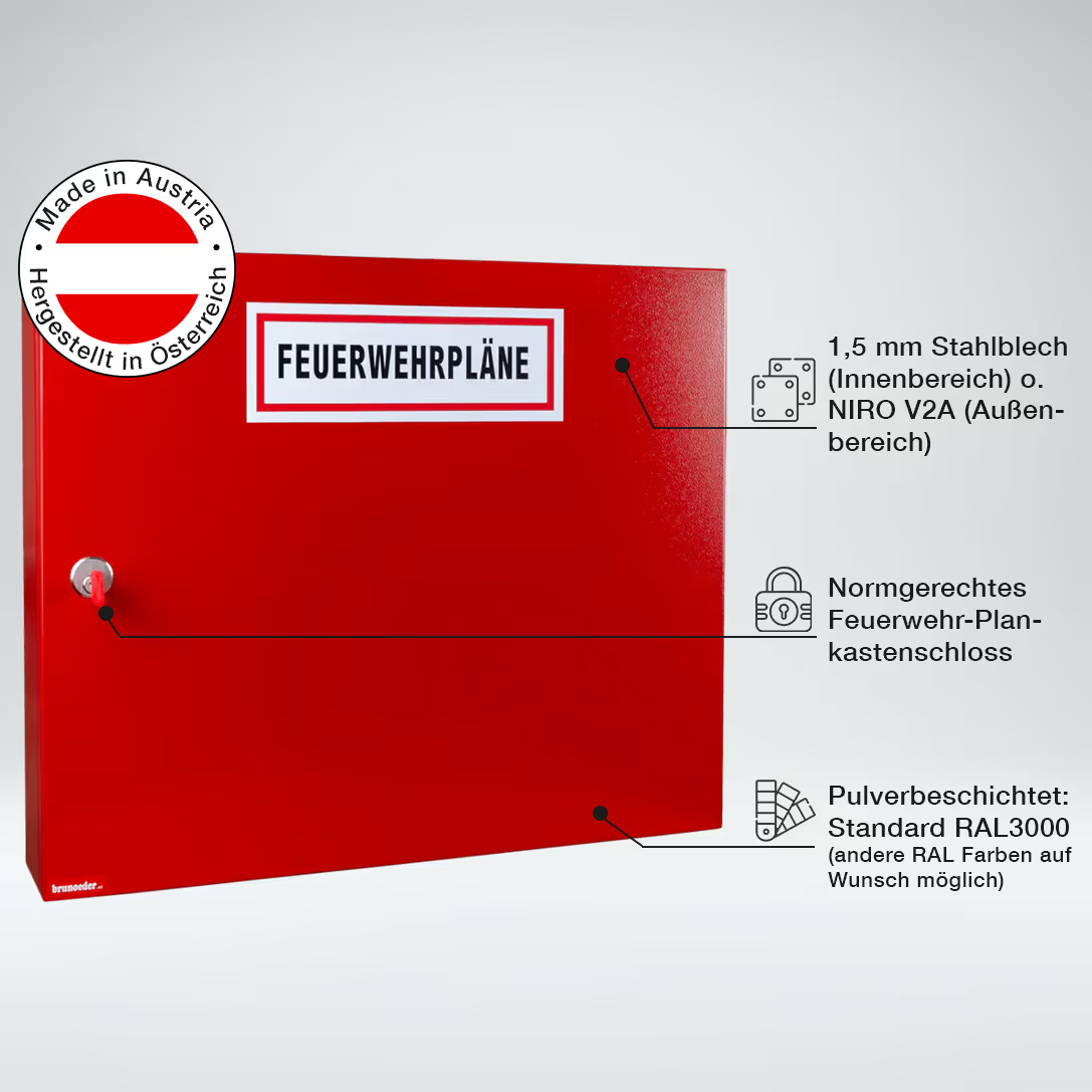 Feuerwehr Plankasten FPK3 Produktfoto mit Vorteilen